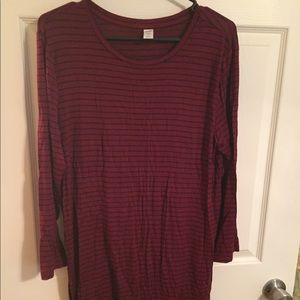 Old Navy Tunic Maroon and Navy Stripes